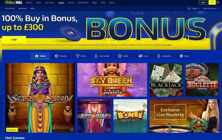 100% up to $300 on first deposit at William Hill