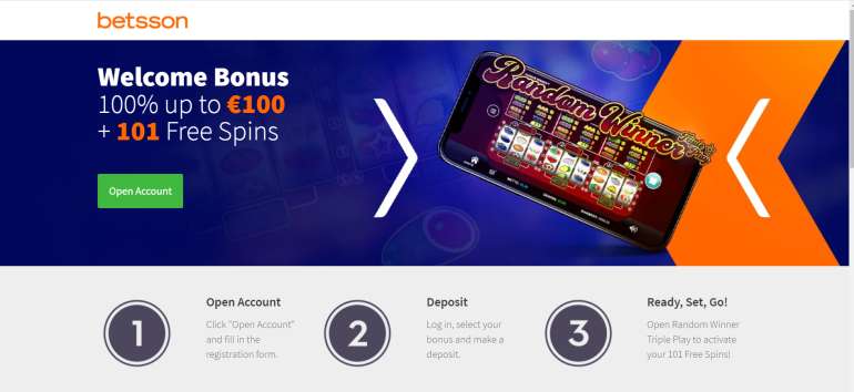 100% Match Bonus up to €100 in Betsson Casino