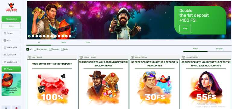 Free Spins for Registering at Lucky Bird Casino